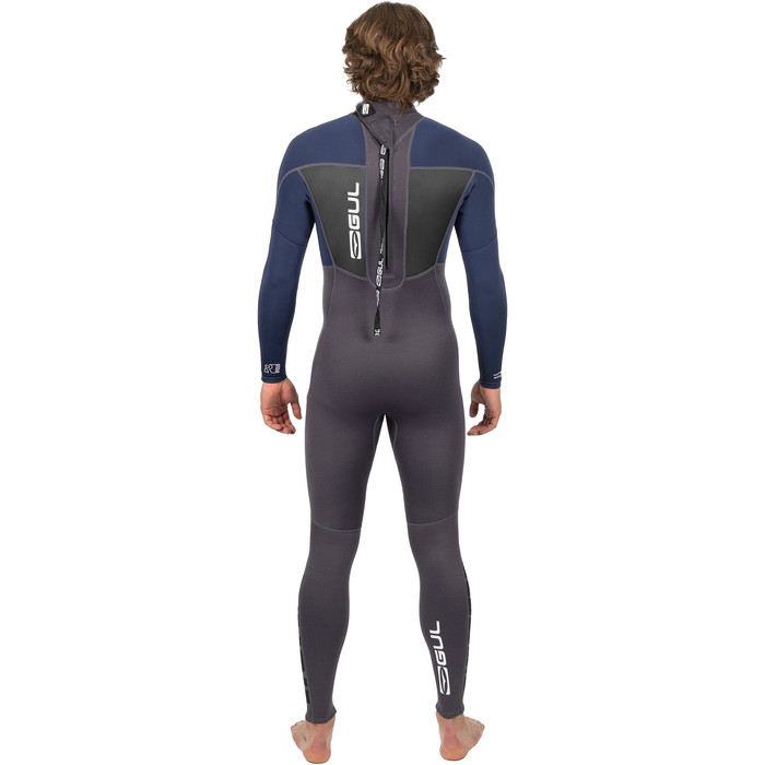 2024 Gul Mens Response 3/2mm Back Zip Wetsuit RE1321-C1 - Grey / Navy